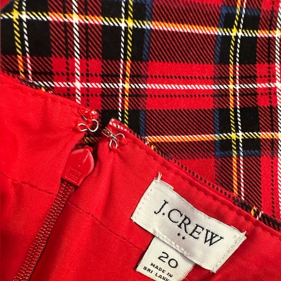 J.CREW Tartan Cotton Sateen Pencil Skirt Red Plaid Straight Green Yellow Plus - Picture 8 of 15